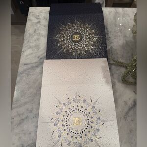 CHANEL Black and Cream Decorative Cards with Gold Accents